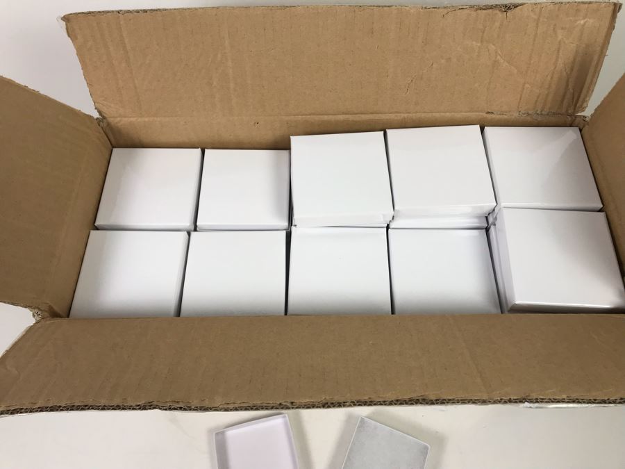 Box Of 95 New Jewelry Boxes 3.5 X 3.5 X 1.5 White Krome XJ33 [Photo 2]