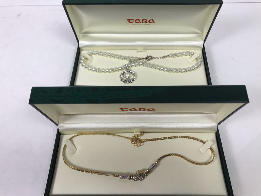 Pair Of New Irish Tara Necklaces Claddagh Retails $319