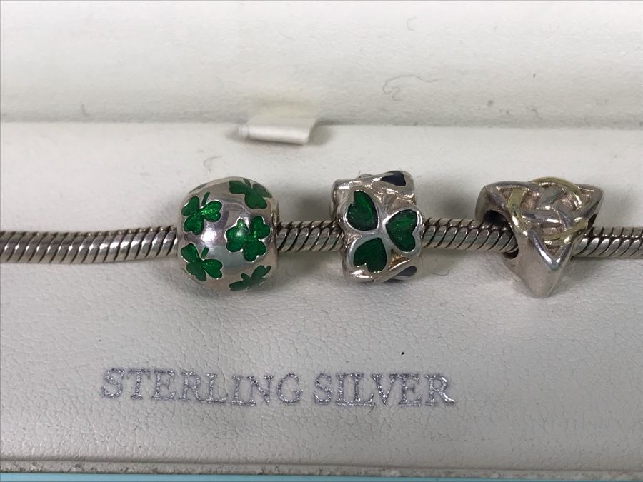(3) Sterling Silver Failte Solvar Ireland Charm Bracelets Retails $537 [Photo 4]