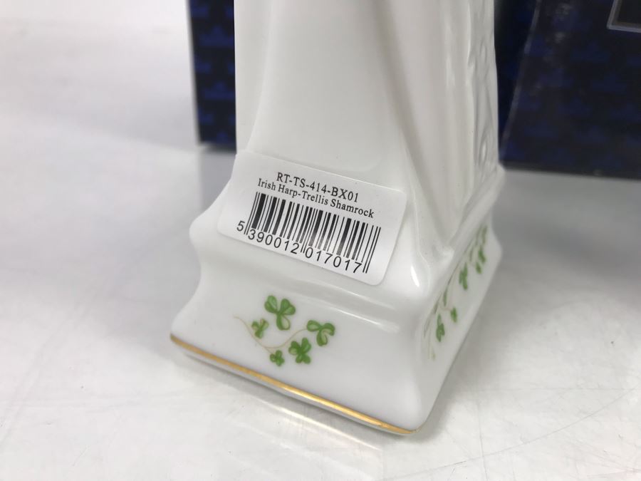 (3) New Royal Tara Fine Bone China Ireland Pieces (2) Planters And (1) Irish Harp - Trellis Shamrock Retails $137 [Photo 7]