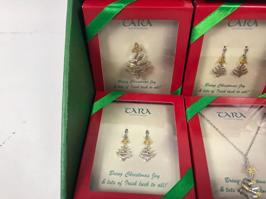 New Irish Tara Crafted By Solvar Christmas Themed Jewelry Necklaces, Brooches, Earrings With Retail Display Retails $239 [Photo 9]