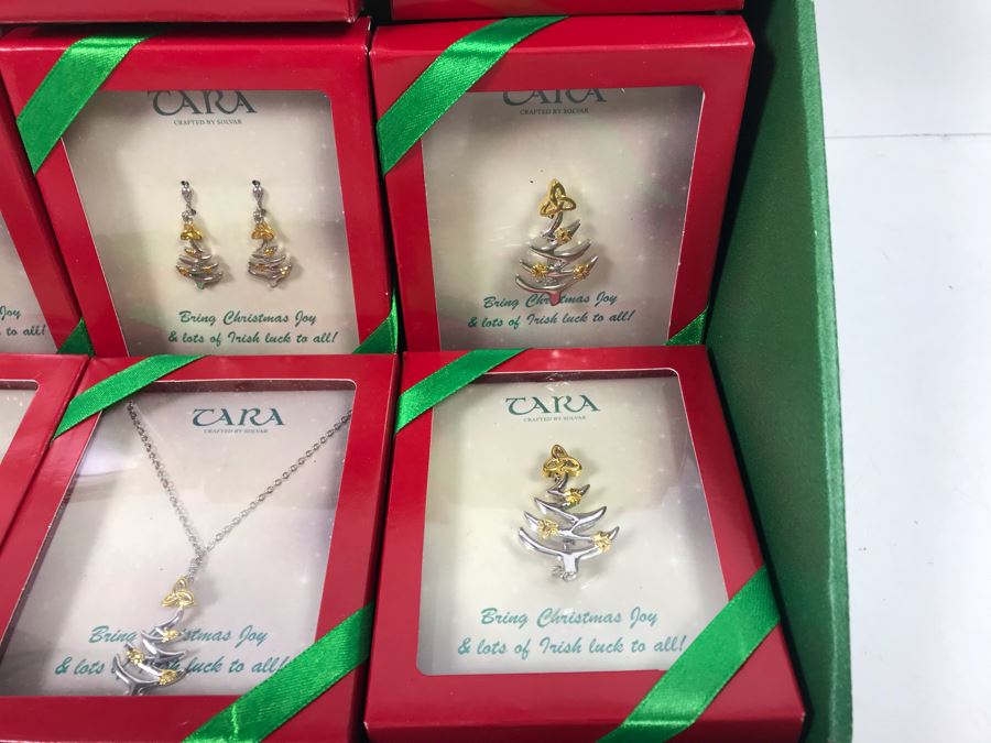 New Irish Tara Crafted By Solvar Christmas Themed Jewelry Necklaces, Brooches, Earrings With Retail Display Retails $239 [Photo 7]
