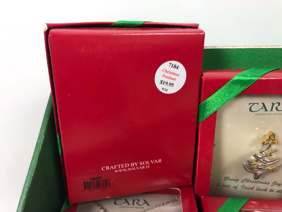 New Irish Tara Crafted By Solvar Christmas Themed Jewelry Necklaces, Brooches, Earrings With Retail Display Retails $239 [Photo 10]