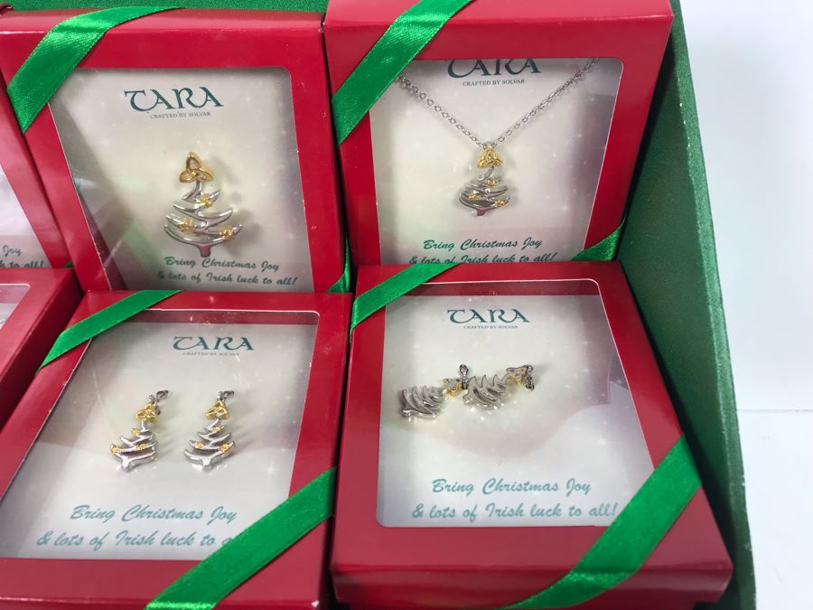 New Irish Tara Crafted By Solvar Christmas Themed Jewelry Necklaces, Brooches, Earrings With Retail Display Retails $239 [Photo 6]