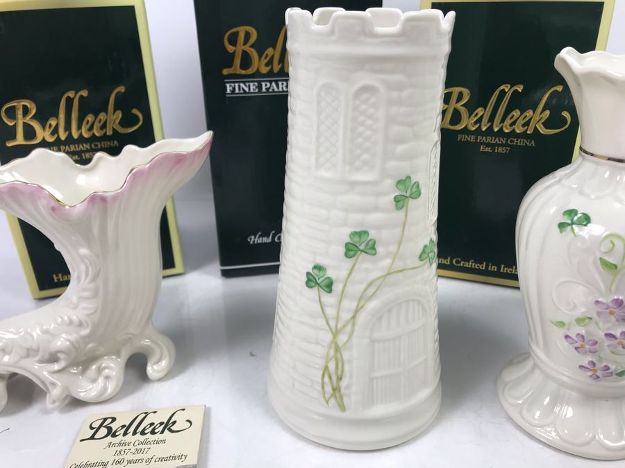 New Belleek Fine Parian China Vases: Castle Vase, Irish Flax Vase And Fermanagh Vase Retails $170 [Photo 3]