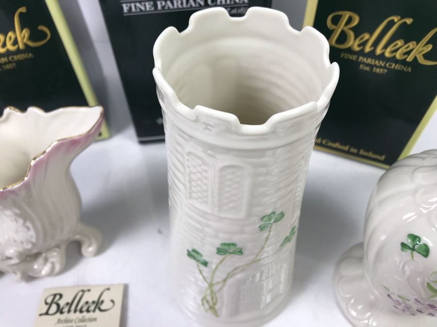 New Belleek Fine Parian China Vases: Castle Vase, Irish Flax Vase And Fermanagh Vase Retails $170 [Photo 5]