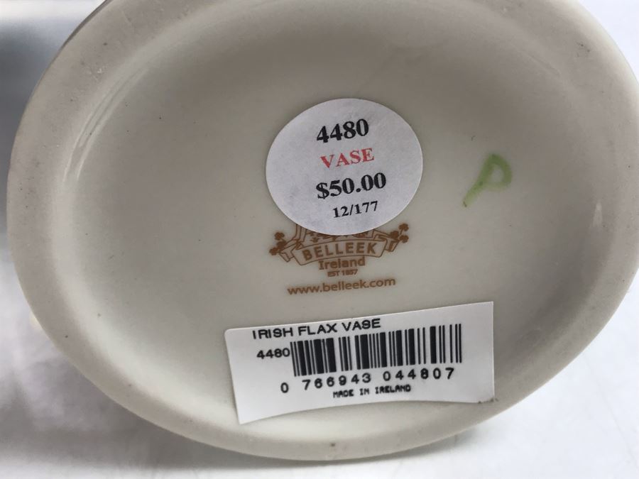 New Belleek Fine Parian China Vases: Castle Vase, Irish Flax Vase And Fermanagh Vase Retails $170 [Photo 10]
