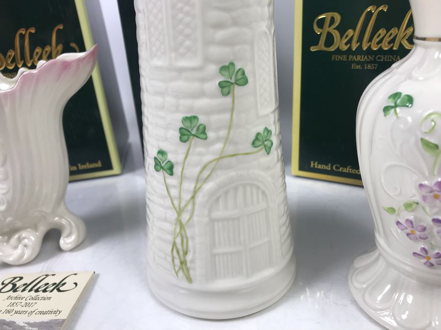 New Belleek Fine Parian China Vases: Castle Vase, Irish Flax Vase And Fermanagh Vase Retails $170 [Photo 4]