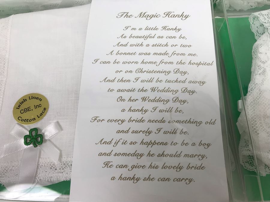 (5) New Irish The Magic Hanky Sets Irish Linen $195