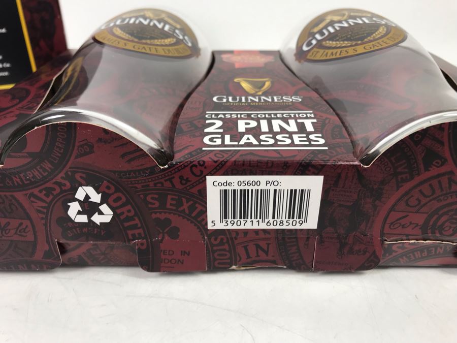 (2) New Guinness (2) Pint Glasses Classic Collections Retails $48 [Photo 7]
