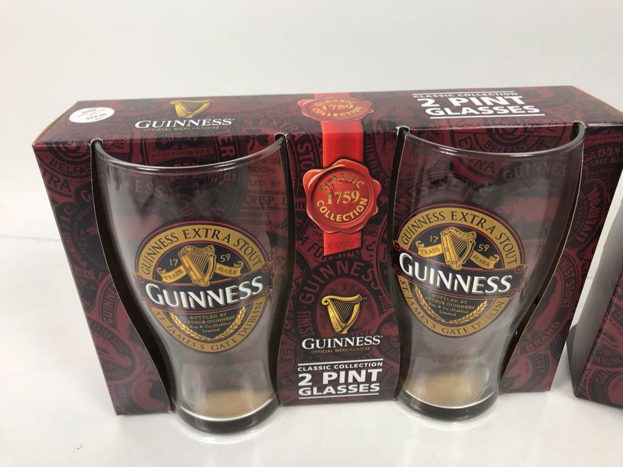 (2) New Guinness (2) Pint Glasses Classic Collections Retails $48 [Photo 3]
