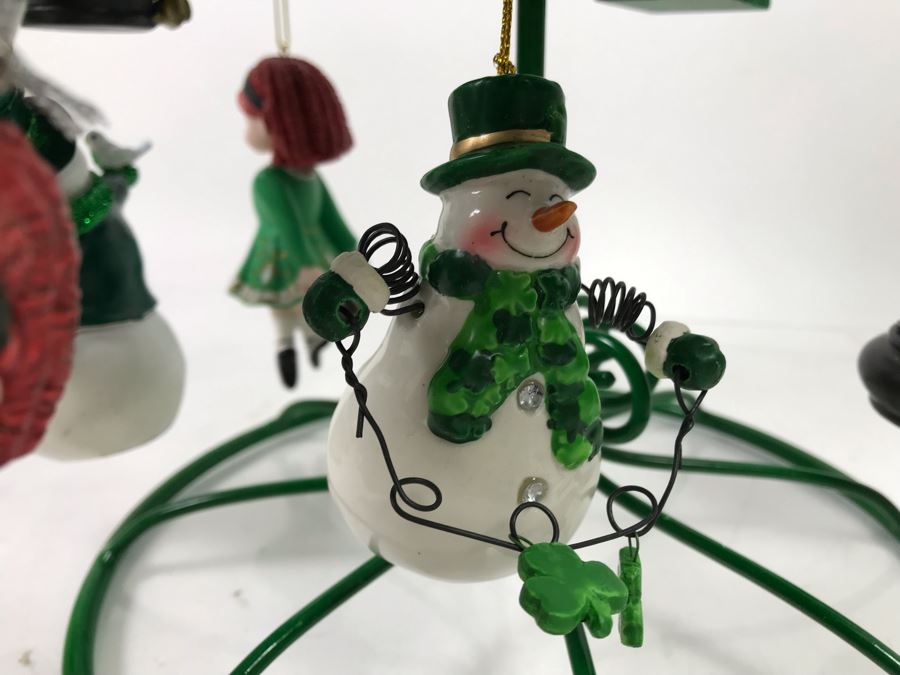 Green Metal Store Display With New Irish Themed Christmas Ornaments From Kurt S. Adler Including Nutcrackers Over $100 In Ornaments [Photo 6]