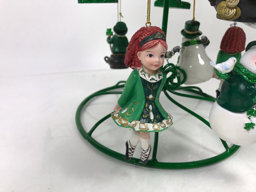 Green Metal Store Display With New Irish Themed Christmas Ornaments From Kurt S. Adler Including Nutcrackers Over $100 In Ornaments [Photo 12]