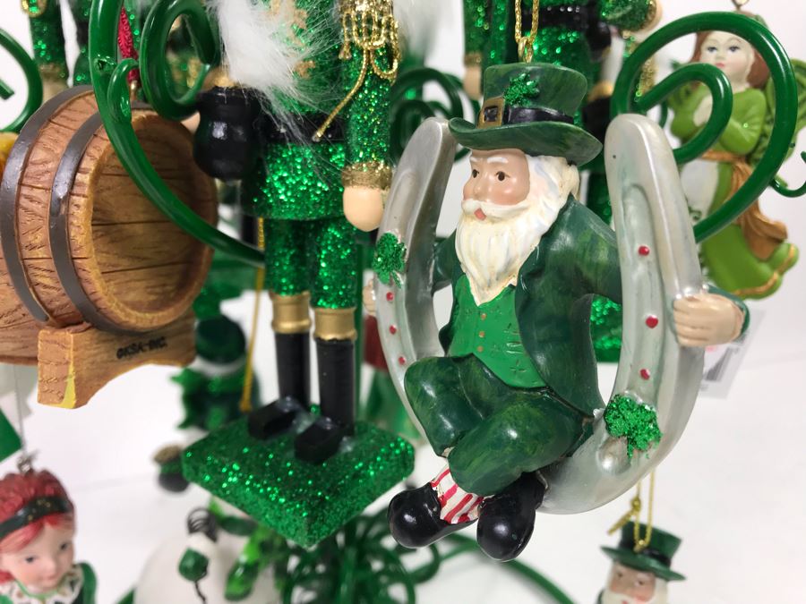 Green Metal Store Display With New Irish Themed Christmas Ornaments From Kurt S. Adler Including Nutcrackers Over $100 In Ornaments [Photo 15]