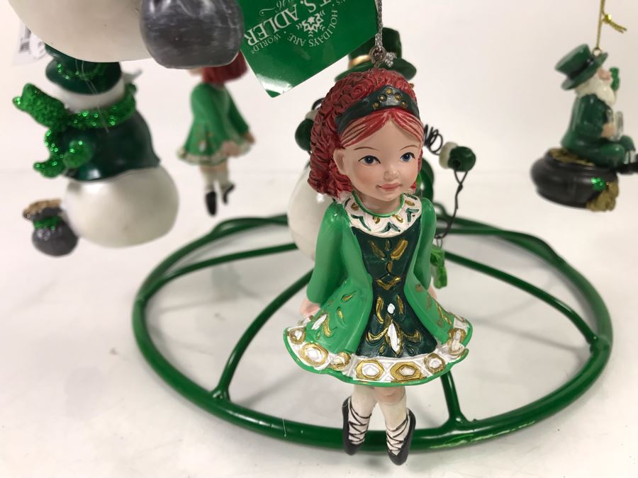 Green Metal Store Display With New Irish Themed Christmas Ornaments From Kurt S. Adler Including Nutcrackers Over $100 In Ornaments [Photo 5]