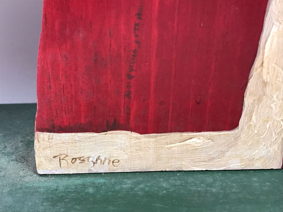 Pair Of Hand Painted Wooden Santa Claus Figurines Santa Claus On Right 18'H [Photo 5]