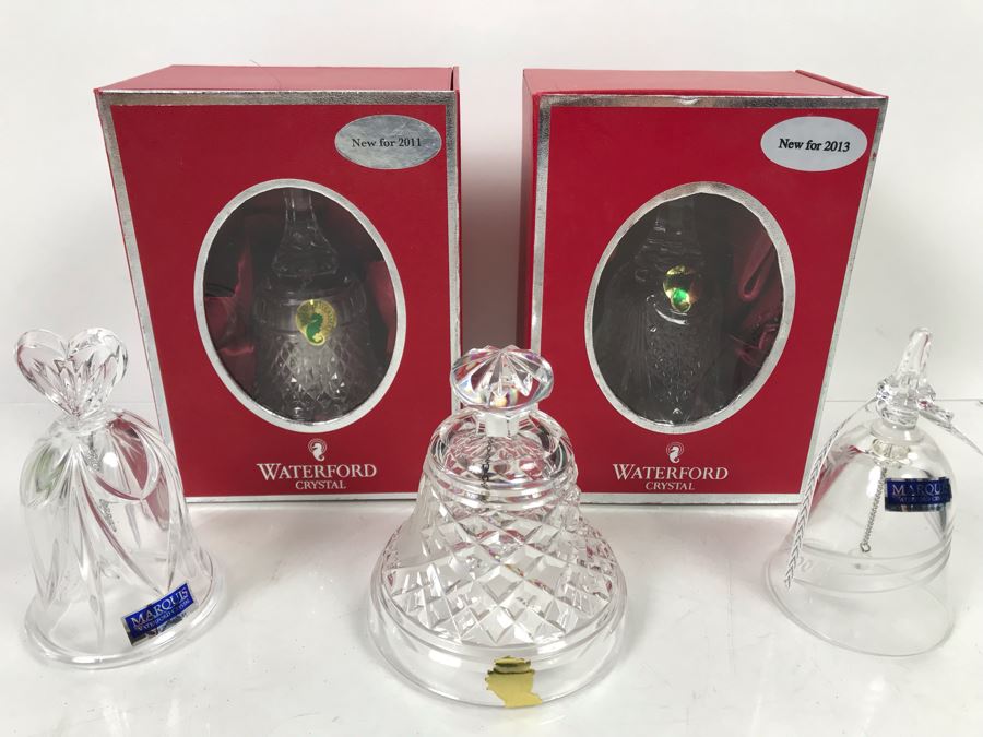 (5) Waterford Crystal Bells (2) With Boxes [Photo 2]