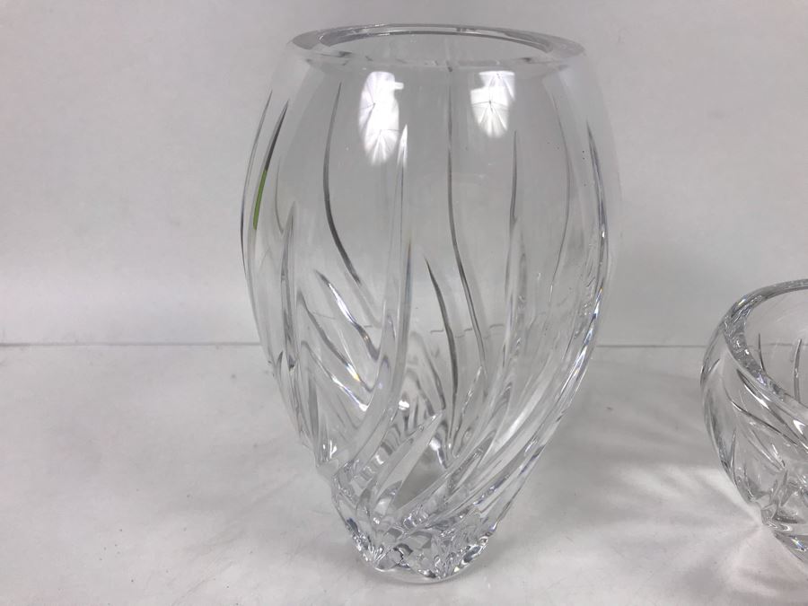 (2) Marquis By Waterford Crystal Vase 7'H And Bowl 3'H [Photo 2]