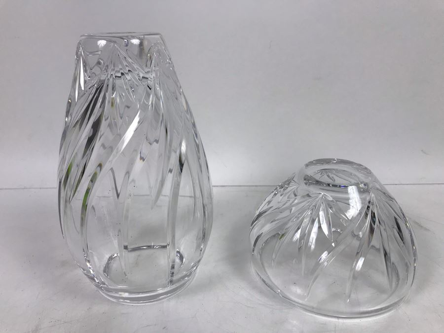 (2) Marquis By Waterford Crystal Vase 7'H And Bowl 3'H [Photo 6]