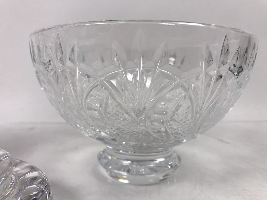 Waterford Irish Crystal Lot With Footed Crystal Bowl 3.5'H And Footed Vase 6'H [Photo 6]