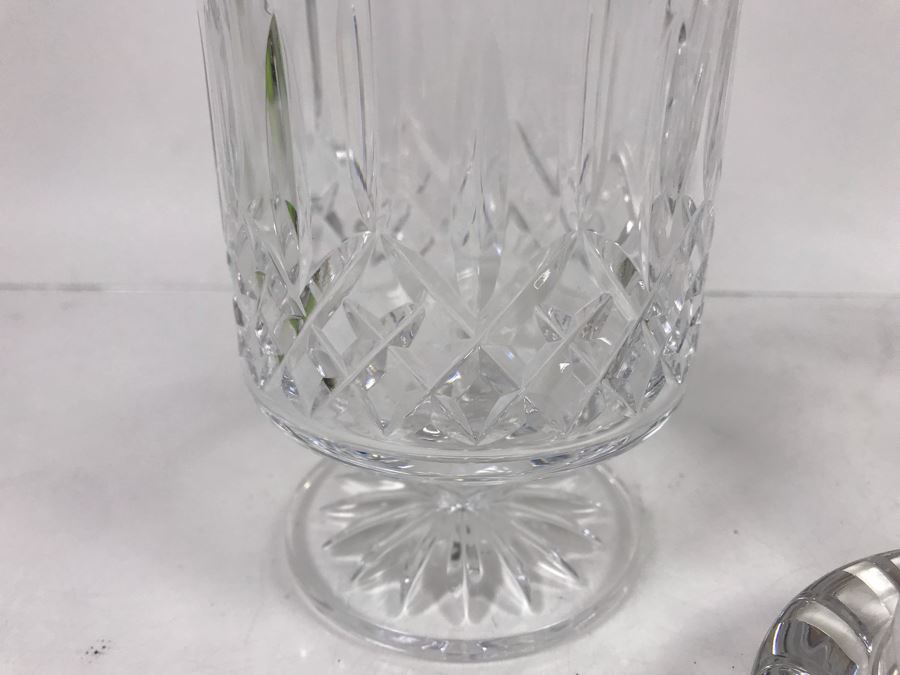 Waterford Irish Crystal Lot With Footed Crystal Bowl 3.5'H And Footed Vase 6'H [Photo 4]