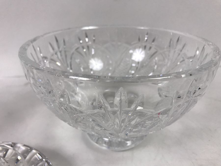 Waterford Irish Crystal Lot With Footed Crystal Bowl 3.5'H And Footed Vase 6'H [Photo 7]