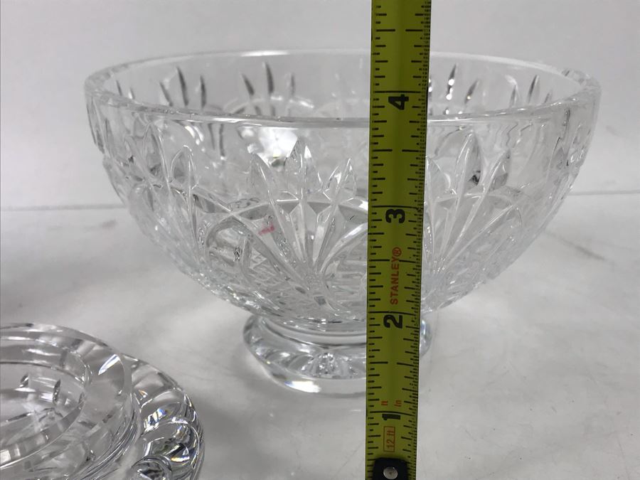 Waterford Irish Crystal Lot With Footed Crystal Bowl 3.5'H And Footed Vase 6'H [Photo 15]