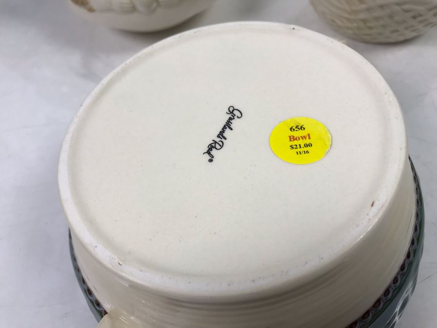 Irish Grasslands Road Lot With Teapot And Teacup, Double Handled Bowl, (2) Pitchers And Irish Plaque With Stand Retails $150 [Photo 5]