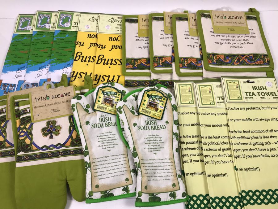 New Irish Tea Towels And Oven Mitts & Pot Holders Retails $216 [Photo 2]