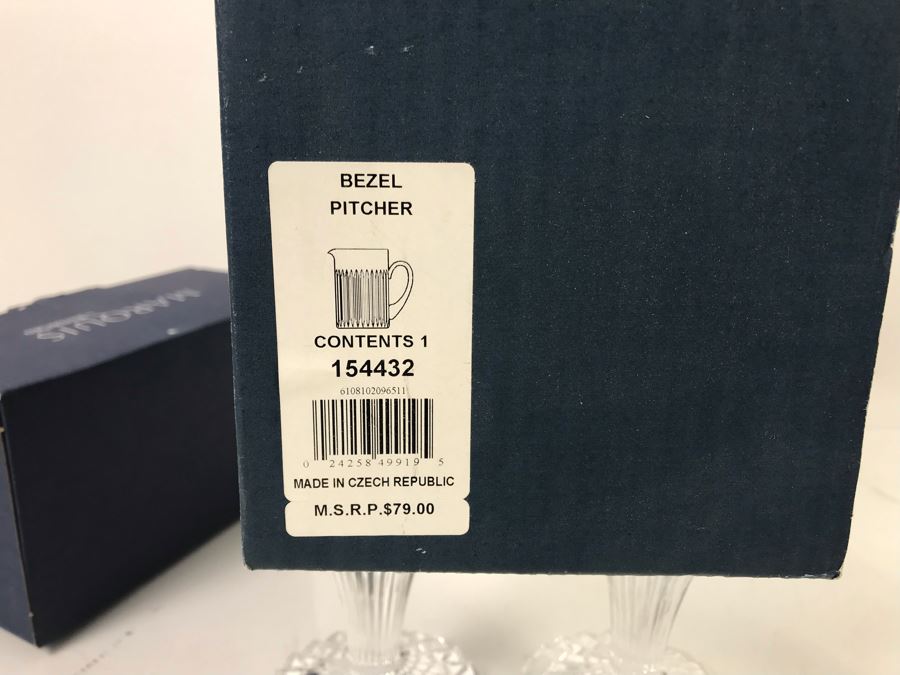 New Marquis By Waterford Pair Of Bezel 4' Candlesticks And Bezel Pitcher Retails $138  [Photo 9]
