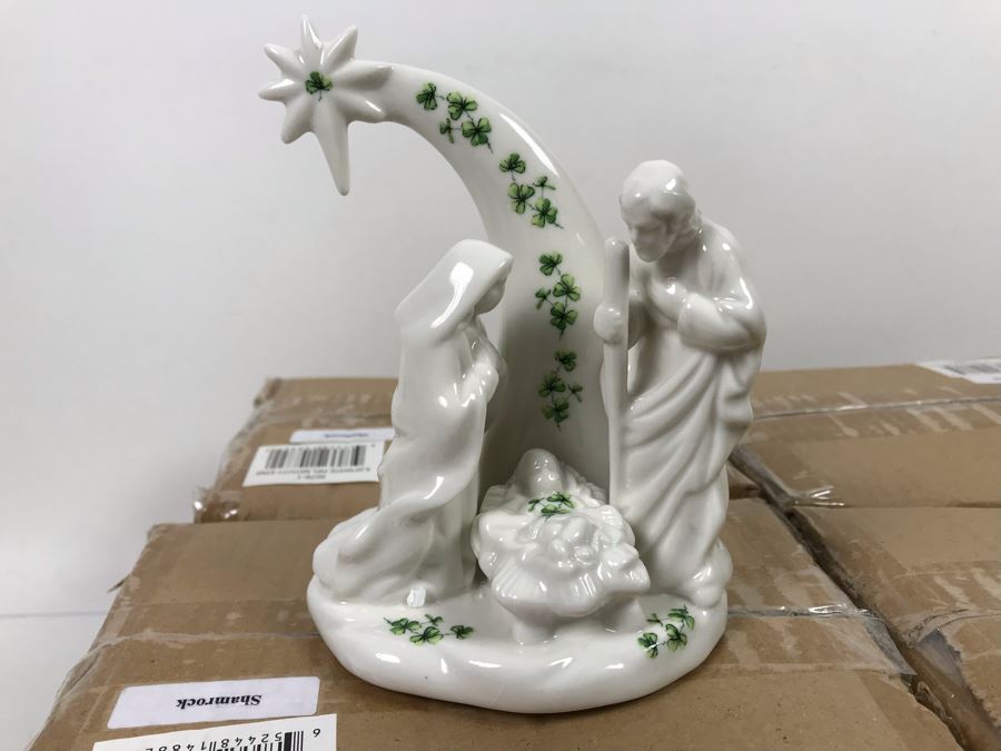 (4) New 6.25' Shamrock Nativity Figurines And (9) Smaller Porcelain Nativity Figurines Retails Over $175 [Photo 8]