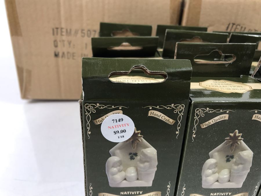 (4) New 6.25' Shamrock Nativity Figurines And (9) Smaller Porcelain Nativity Figurines Retails Over $175 [Photo 5]