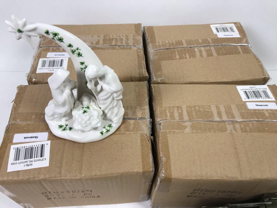 (4) New 6.25' Shamrock Nativity Figurines And (9) Smaller Porcelain Nativity Figurines Retails Over $175 [Photo 9]