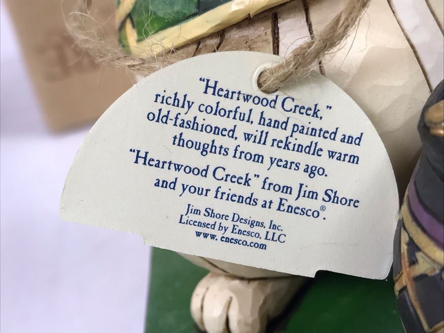 Pair Of New Jim Shore Heartwood Creek 'Charmed, To Be Sure' Cat Figurines And Original Signed Cat Painting On Board [Photo 5]