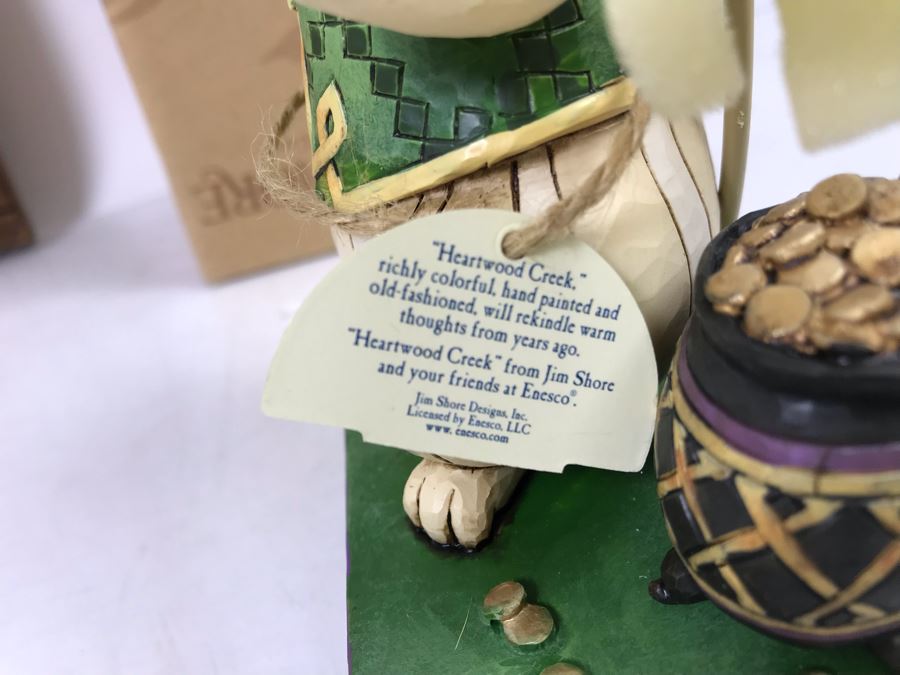 Pair Of New Jim Shore Heartwood Creek 'Charmed, To Be Sure' Cat Figurines And Original Signed Cat Painting On Board [Photo 4]