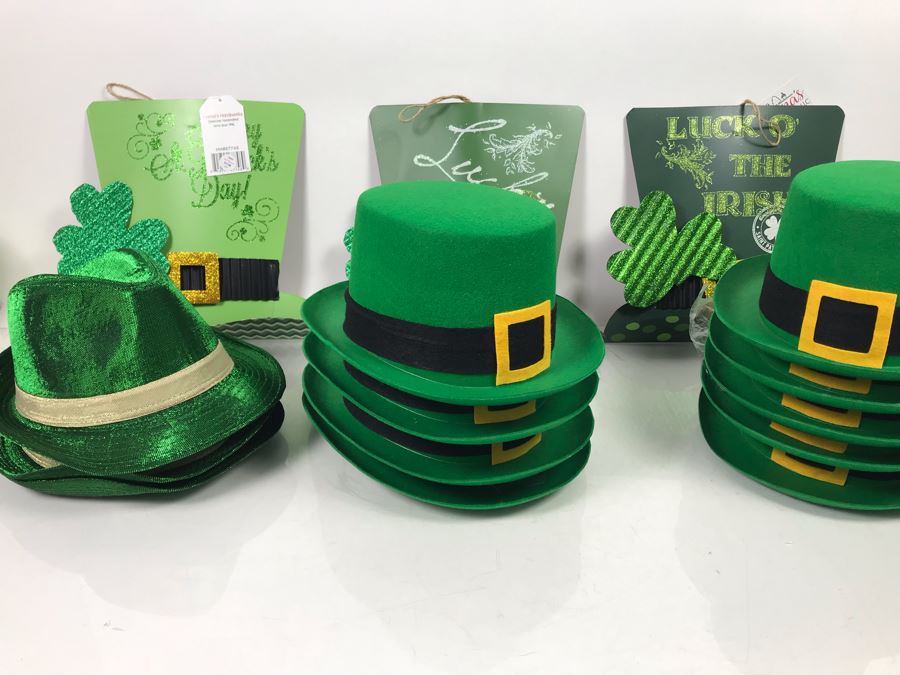 (3) New Hanna's Handiworks Metal Irish Hat Hangers, (9) Irish Top Hats And (3) Irish Fedora Hats Retails $174 [Photo 2]