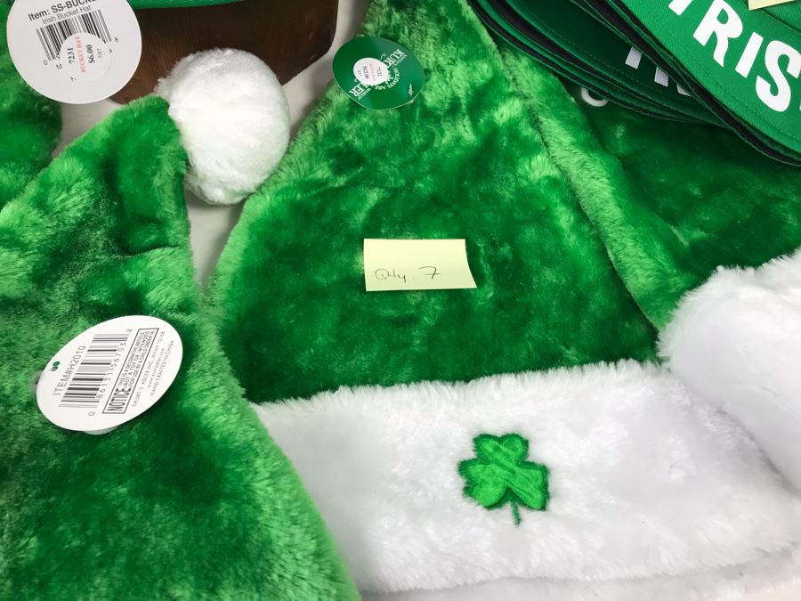 (7) Kurt S. Adler Irish Santa Hats And (7) Irish Bucket Hats $126 [Photo 9]