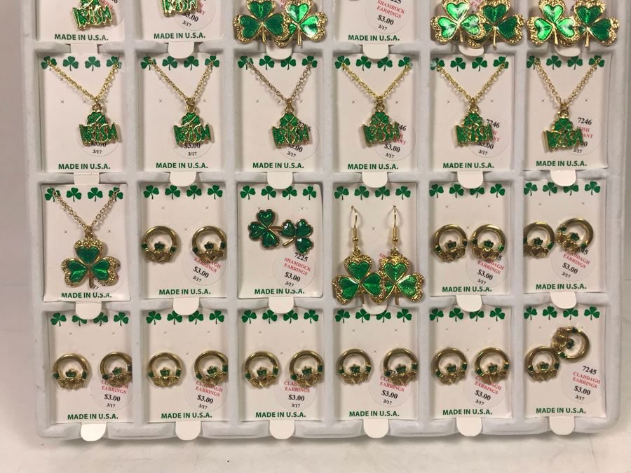 Irish Themed Costume Jewelry Lot With Necklaces And Earrings With Store Display Retails Over 100+ [Photo 4]