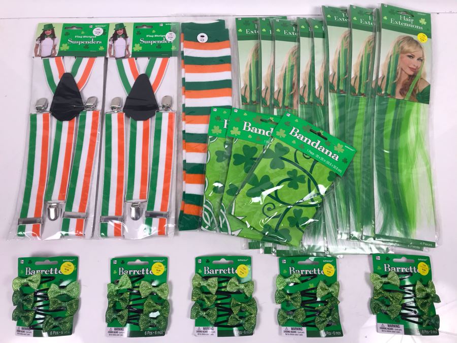 New Irish Themed Costume Lot Including Hair Extensions, Bandanas, Suspenders And Barrettes Retails $170 [Photo 2]