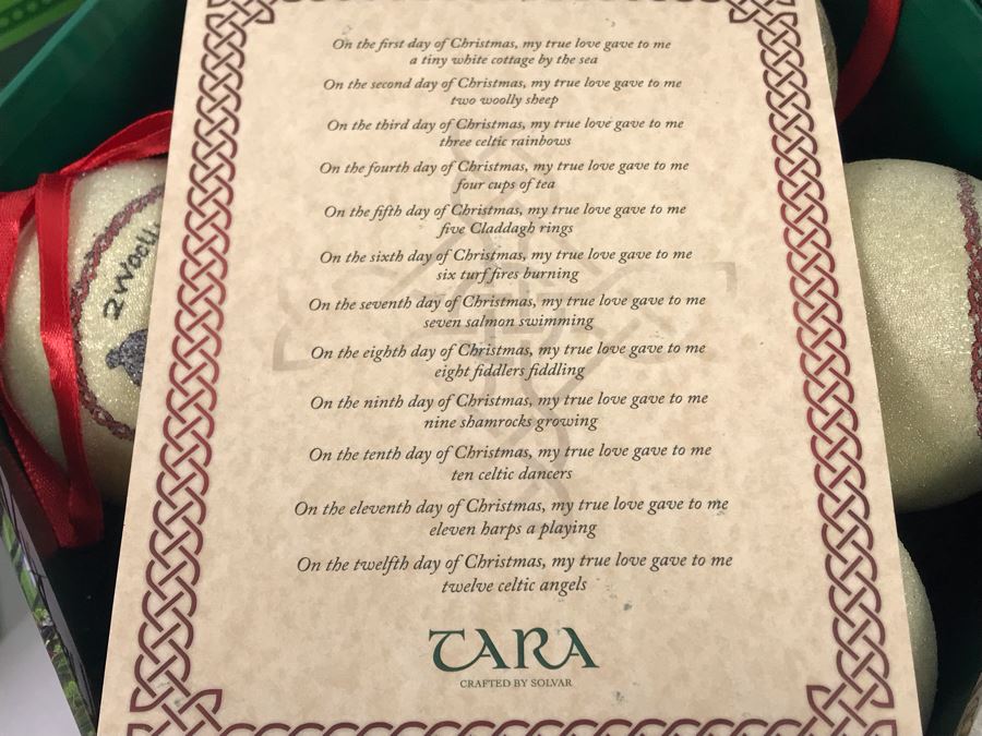 New (3) Shamrock Baubles, (2) Tara 12 Days Of Christmas Ornaments And (4) Irish Themed Abbey Press Christmas Cards Sets Retails $200 [Photo 11]