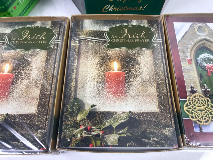 New (3) Shamrock Baubles, (2) Tara 12 Days Of Christmas Ornaments And (4) Irish Themed Abbey Press Christmas Cards Sets Retails $200 [Photo 15]