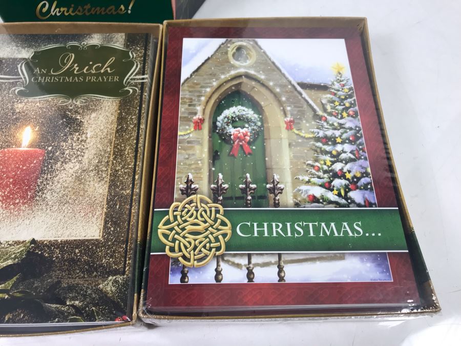 New (3) Shamrock Baubles, (2) Tara 12 Days Of Christmas Ornaments And (4) Irish Themed Abbey Press Christmas Cards Sets Retails $200 [Photo 16]