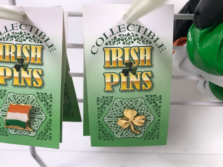 (13) New Irish Tac Pins, (3) Ireland Boxing Gloves And (4) Irish Lanyards With Retail Display Rack Retails Over $100 [Photo 9]
