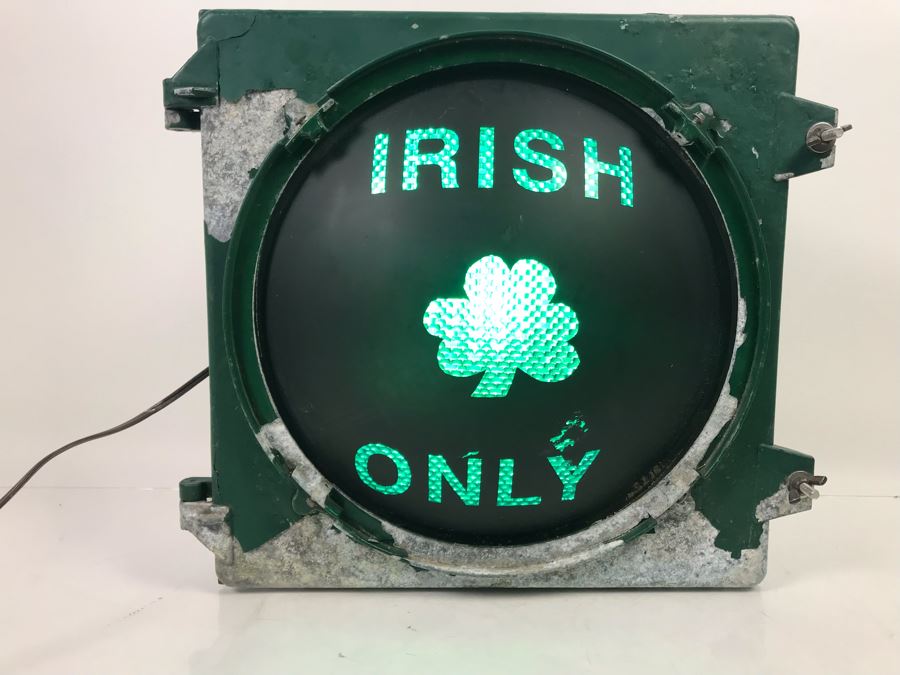 Vintage Metal Safetran Signal Light 'Irish Only' [Photo 2]