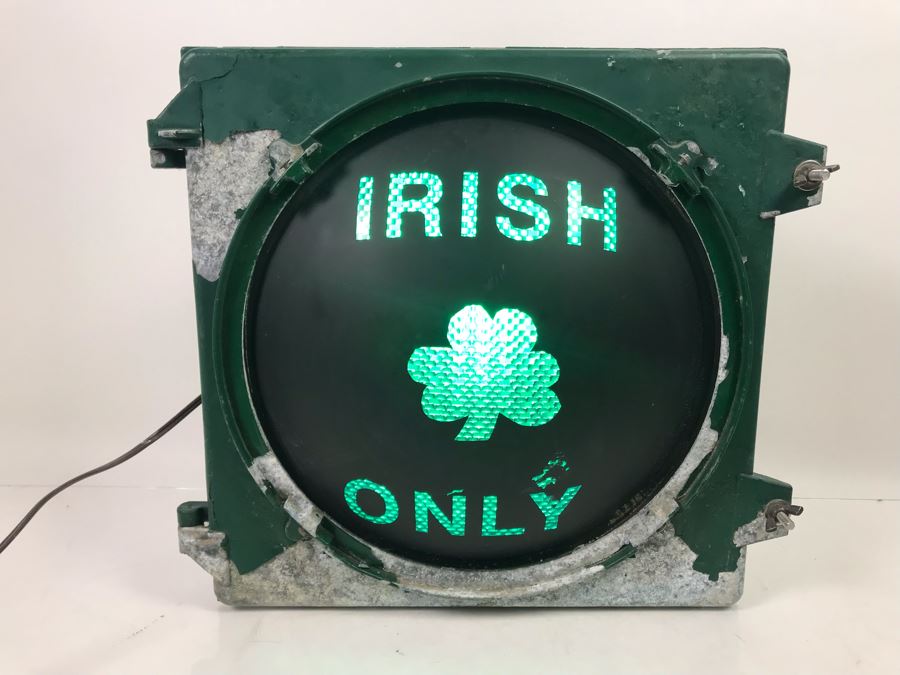 Vintage Metal Safetran Signal Light 'Irish Only' [Photo 1]