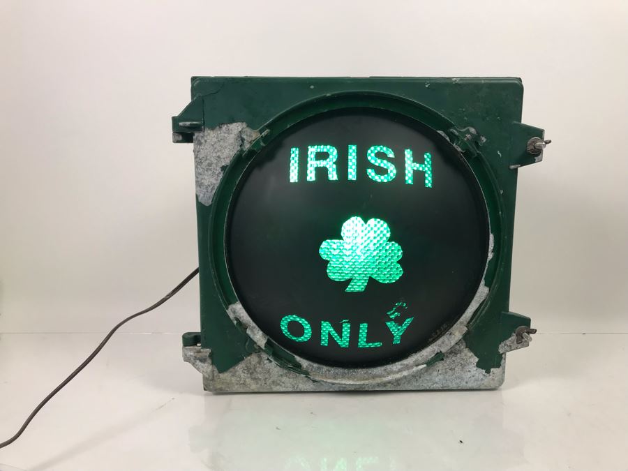 Vintage Metal Safetran Signal Light 'Irish Only' [Photo 3]