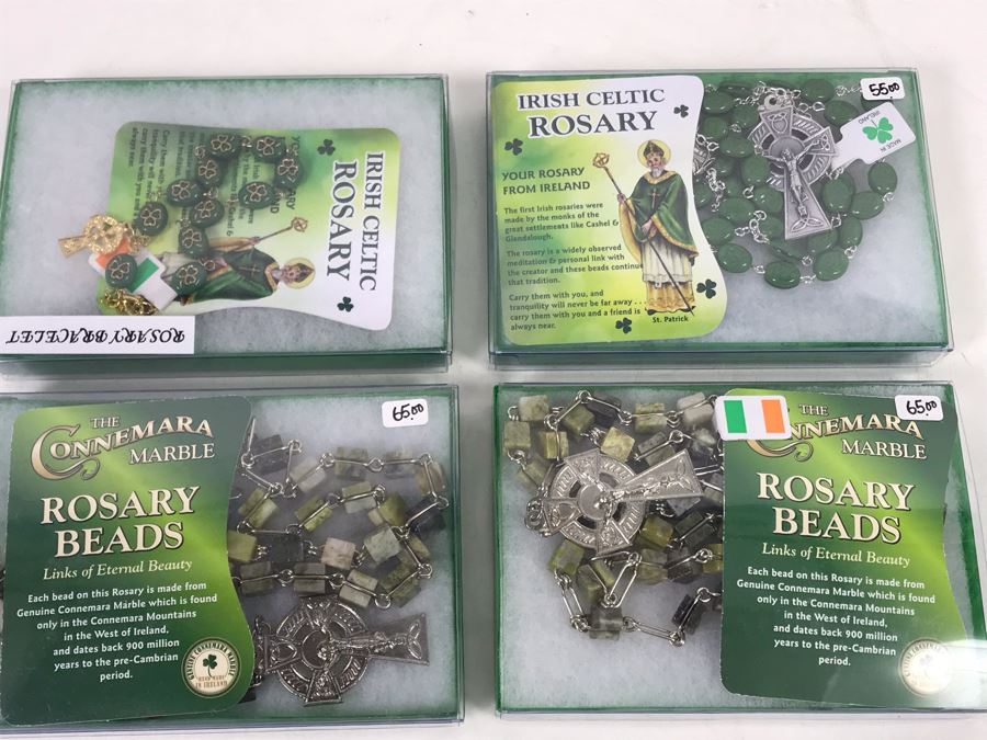 (4) New Irish Rosary Bracelets (Pair Of Connemara Marble Bracelets) Retails $209 [Photo 2]