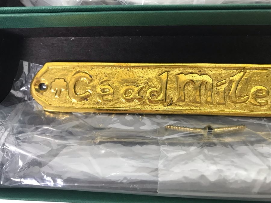 (4) New Irish Brass Plaques 'Cead Mile Failte' -- 'Welcome' And Set Of (4) Vintage Skeleton Keys Retails Over $100 [Photo 3]