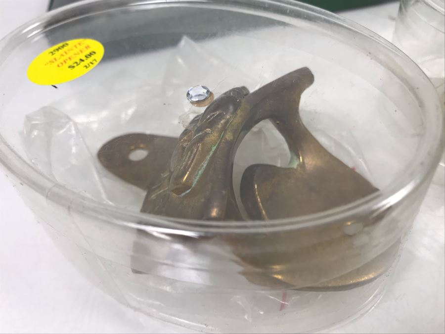 (3) New Brass Irish 'Slainte' -- 'Health' Wall Bottle Openers With Mounting Hardware And (3) Hand Crafted Liffey Artefacts Ireland Bottle Openers Retails $117 [Photo 7]