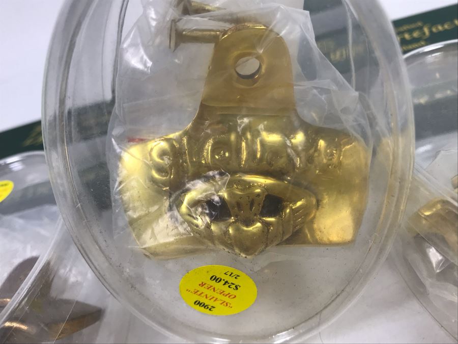 (3) New Brass Irish 'Slainte' -- 'Health' Wall Bottle Openers With Mounting Hardware And (3) Hand Crafted Liffey Artefacts Ireland Bottle Openers Retails $117 [Photo 6]